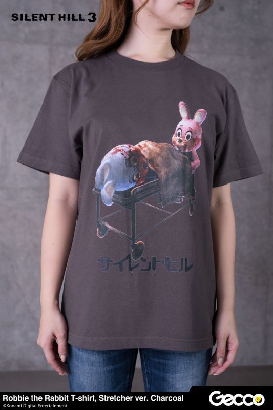 サイレントヒル ストレッチャー ロビー Tシャツ　Lサイズ アッシュ SILENT HILL 3/ Robbie the Rabbit T-Shirt, Stretcher ver. – Sweet